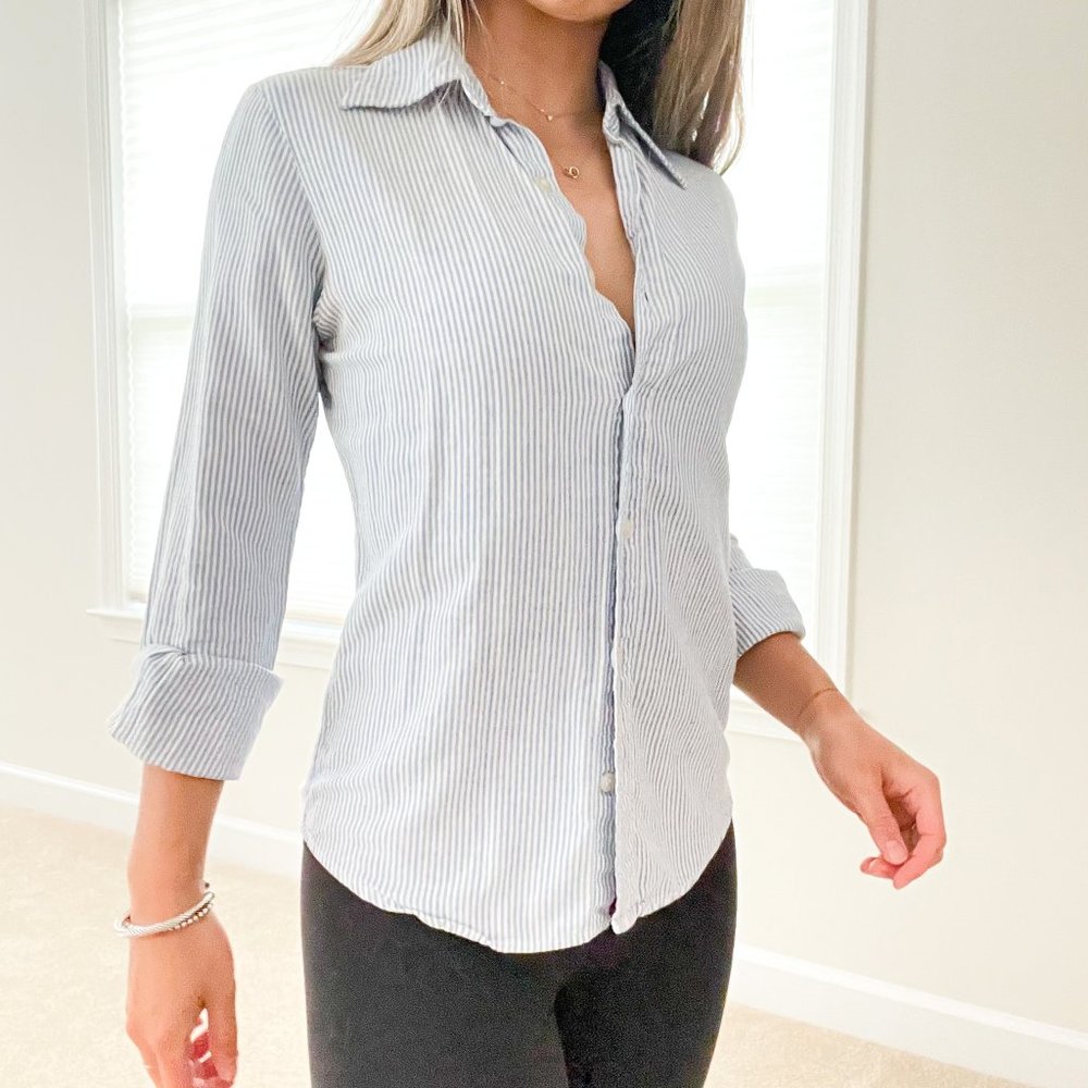 Pinstripe Blue Button Down - XS